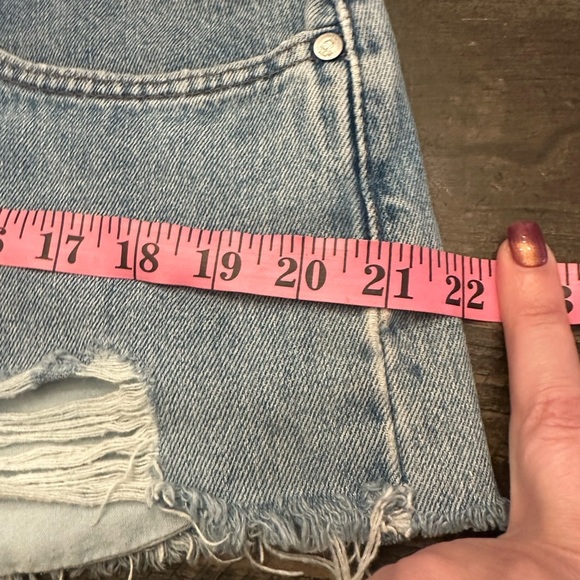 Women's Distressed Denim Shorts - Blue by Silver Tab - Picture 7 of 10